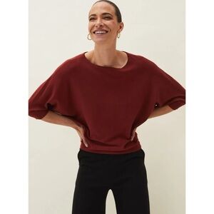 The Reset R Label Wool Dolman Sleeve Crew Neck Pullover Sweater Burgundy Size L